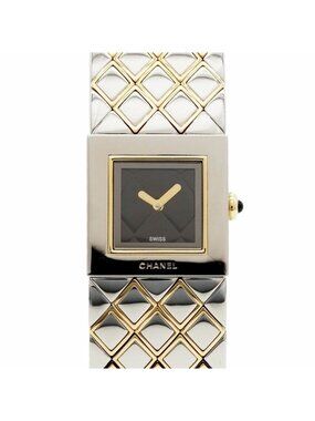 Chanel Quilted Black Dial Watch